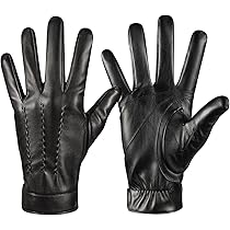 Buy Potopok Winter Sheepskin Leather Gloves for Men, Warm